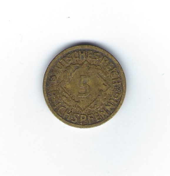  Deutsches Reich 5 Pfennig 1925 A   