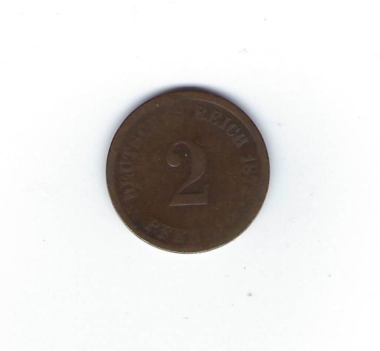  Deutsches Reich 2 Pfennig 1875   