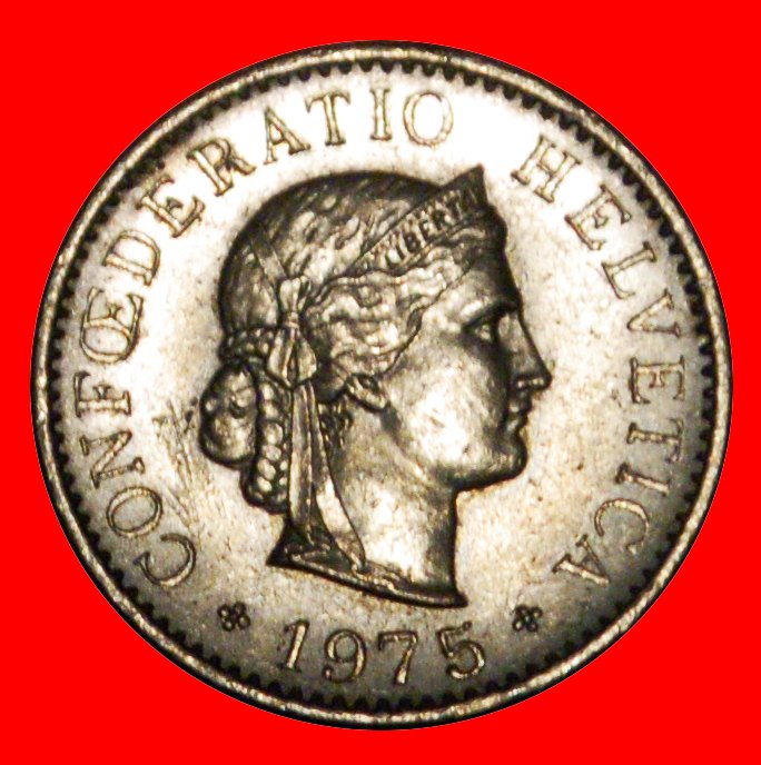  * LIBERTY (1879-2022): SWITZERLAND★5 RAPPEN 1975B★DISCOVERY COIN★MINT LUSTRE! LOW START★ NO RESERVE!   