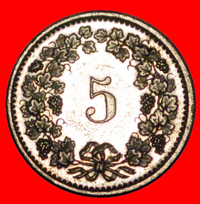  * LIBERTY (1879-2022): SWITZERLAND★5 RAPPEN 1975B★DISCOVERY COIN★MINT LUSTRE! LOW START★ NO RESERVE!   