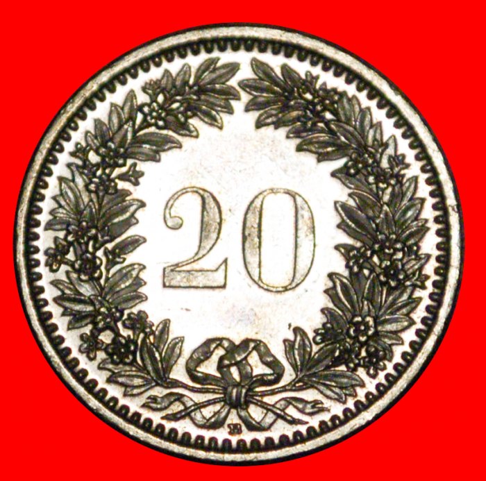  Ⰶ LIBERTY (1881-2025): SWITZERLAND ★ 20 RAPPEN 2008B DIES II+B! MINT LUSTRE! ★LOW START★ NO RESERVE!   