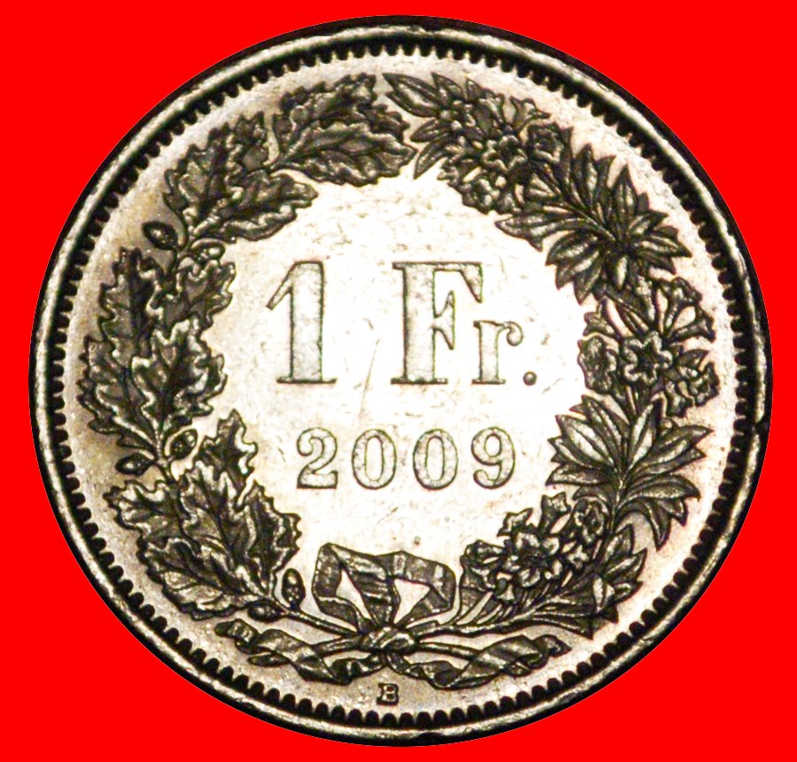  * WITH STAR (1850-2022): SWITZERLAND ★ 1 FRANC 2009B! DISCOVERY! MINT LUSTRE★LOW START★ NO RESERVE!   