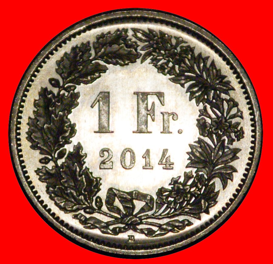 Ⰶ WITH STAR (1850-2025): SWITZERLAND★1 FRANC 2014B★DISCOVERY★UNC MINT LUSTRE★LOW START★ NO RESERVE!