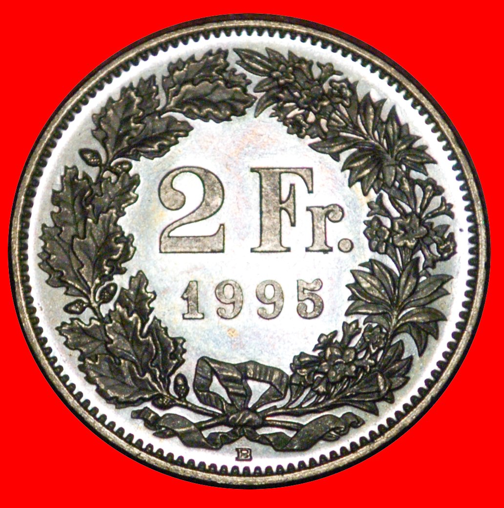  Ⰶ WITH STAR 1860-2025: SWITZERLAND★2 FRANCS 1995B★DISCOVERY★UNC MINT LUSTRE★LOW START★ NO RESERVE!   
