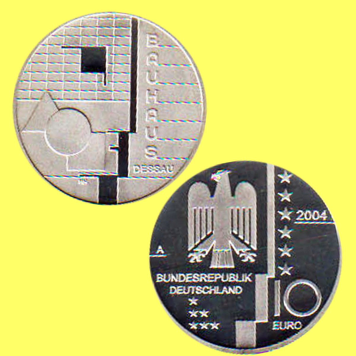  Offiz. 10 Euro-Silbermünze BRD *Bauhaus Dessau* 2004 *PP*   