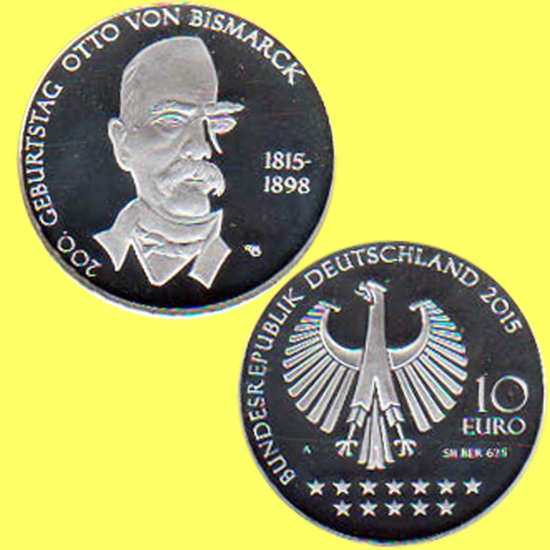  Offiz. 10 Euro-Silbermünze BRD *200. Geburtstag von Otto von Bismarck* 2015 *PP*   