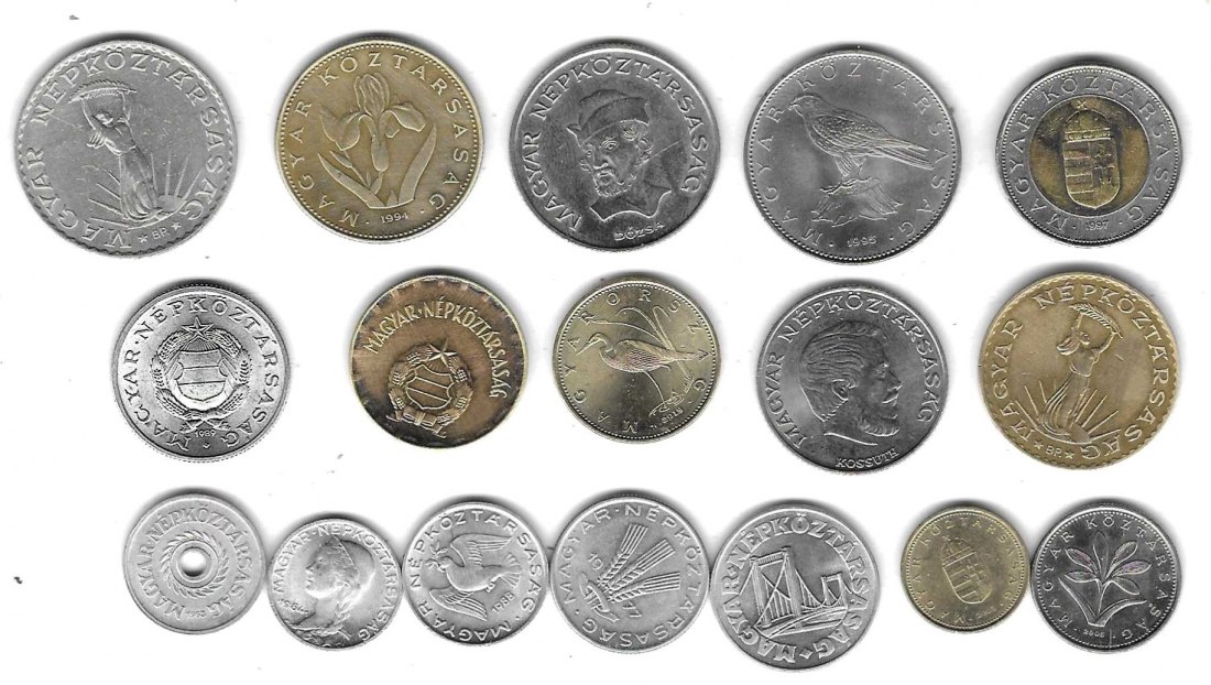  Ungarn Lot mit 17 Münzen, SS - Stempelglanz, Einzelaufstellung und Scan siehe unten   