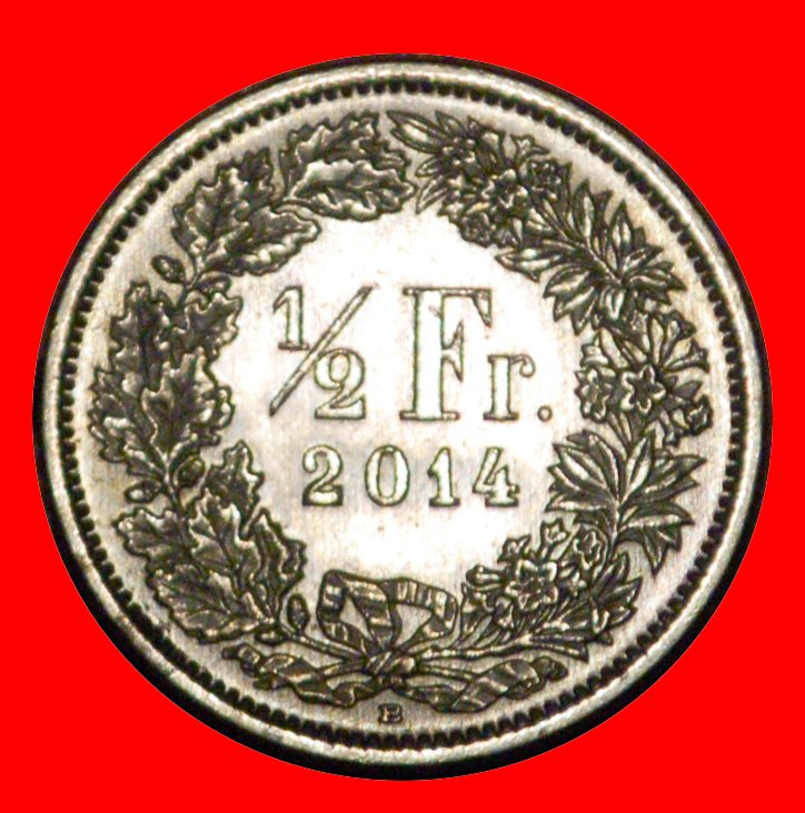  * WITHOUT STAR (1875-1982):SWITZERLAND★1/2 FRANC 2014B MINT LUSTRE! DISCOVERY★LOW START★ NO RESERVE!   