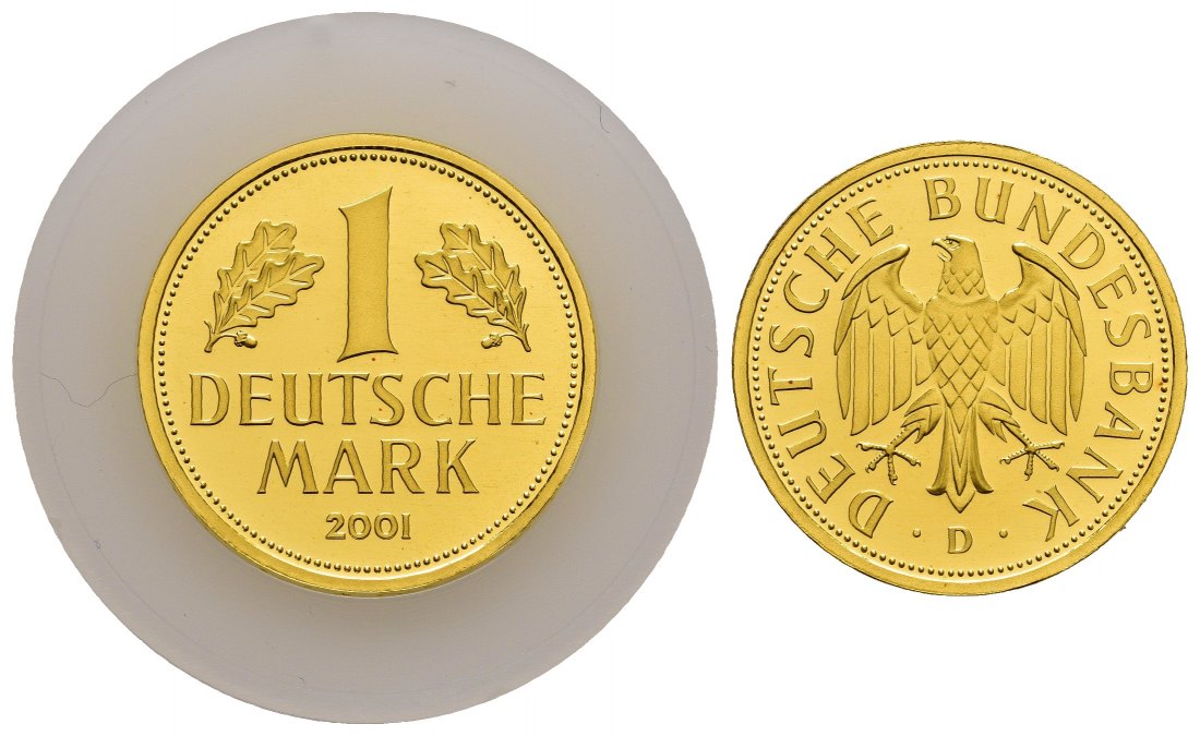 PEUS 7757 BRD 12 g Feingold. 1 Mark GOLD 2001 D München Stempelglanz (Originalkapsel)
