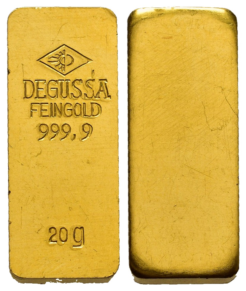 PEUS 7759 BRD 20 g Feingold. Degussa Barren GOLD 20 g o.J. Vorzüglich