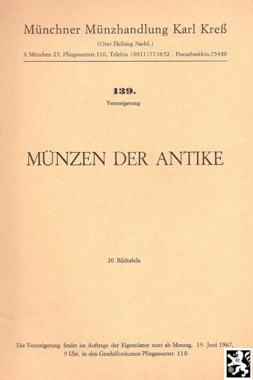  Kreß (München) Auktion 139 (1967) Münzen der Antike   