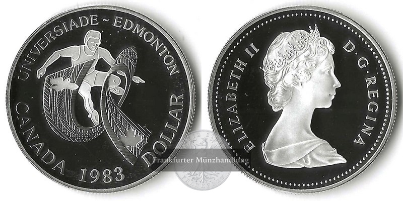  Kanada  1 Dollar 1983 Edmonton University Games FM-Frankfurt  Feinsilber: 11,66g   
