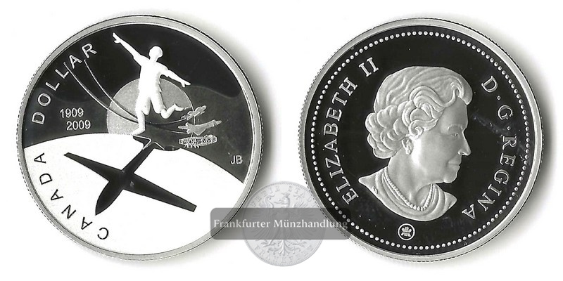  Kanada  1 Dollar  2009   Anniversary of flight  FM-Frankfurt   Feinsilber: 23,29g   