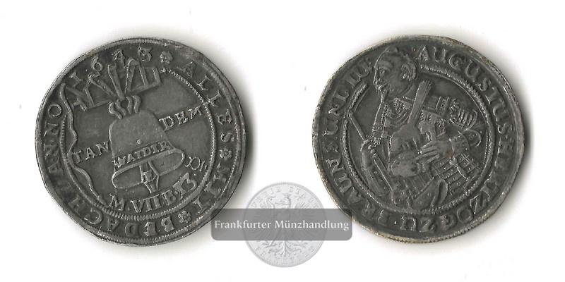  Braunschweig-Wolfenbüttel, halber Glockentaler   1643    August der Jüngere 1635-1666   FM-Frankfurt   