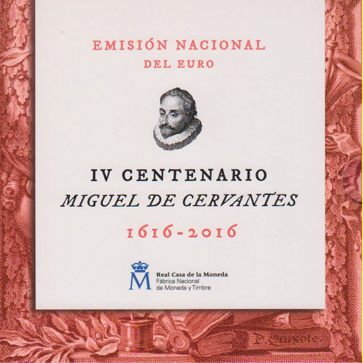  Offiz KMS Spanien *Miguel de Cervantes* 2016 mit 2 €-Sondermünze 9M nur 9.648 Stück!   