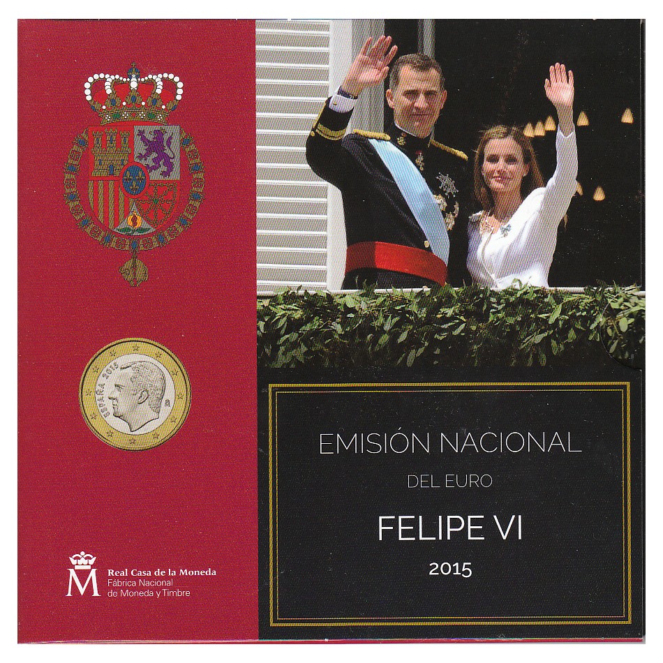  Offiz KMS Spanien *König Felipe VI* 2015 mit 2 €-Sondermünze 9M nur 19.225St!   