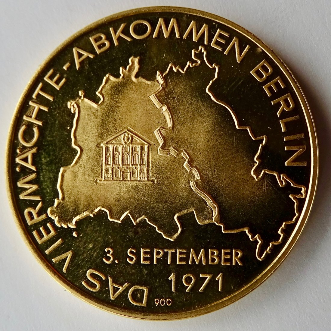  Berlin 1971 Goldmdaille zum 4-Mächteabkommen, der Anfang vom Ende des Kalten Krieges   