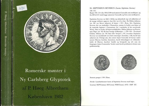  P.Hoeg Albrethsen; Romerske Monter i Ny Carlsberg Glyptotek; Kobenhavn 1982   