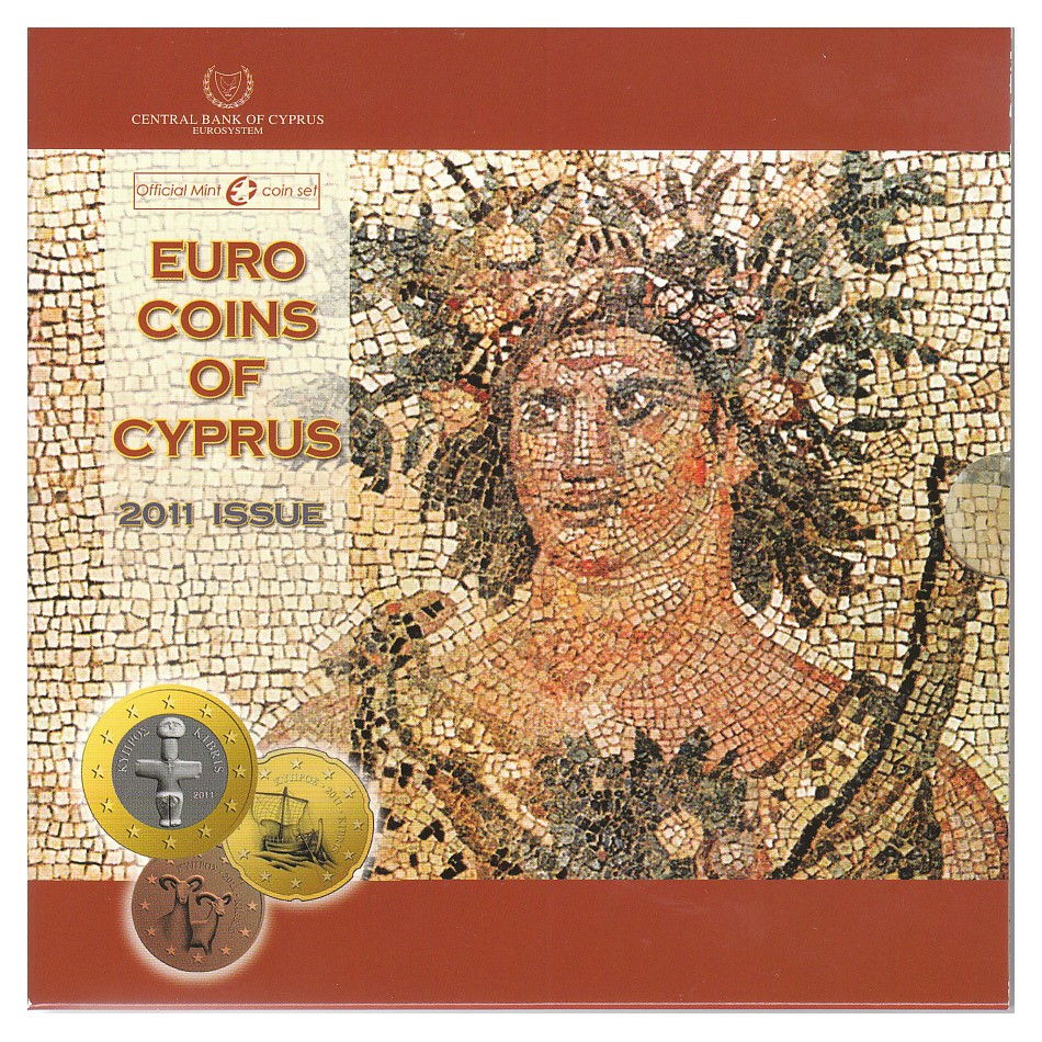  Offiz. Euro-KMS Zypern *Römische Mosaiken aus Paphos* 2011 nur 10.800 Stück!   