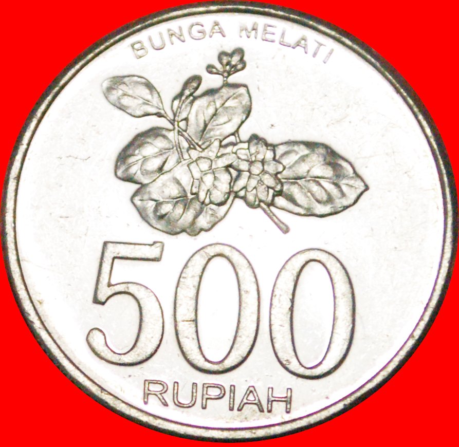  * JASMINE FLOWER: INDONESIA ★ 500 RUPIAH 2003 MINT LUSTRE! LOW START ★ NO RESERVE!   