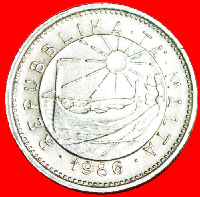  * SCHIFF und SONNE: MALTA ★ 5 CENTS 1986! OHNE VORBEHALT!   