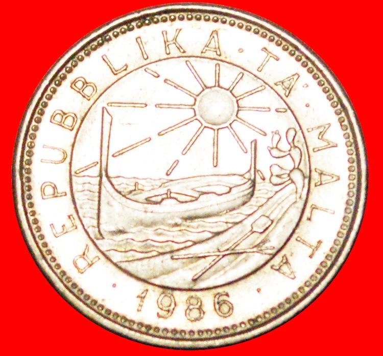  * SCHIFF und SONNE: MALTA ★ 10 CENTS 1986! OHNE VORBEHALT!   