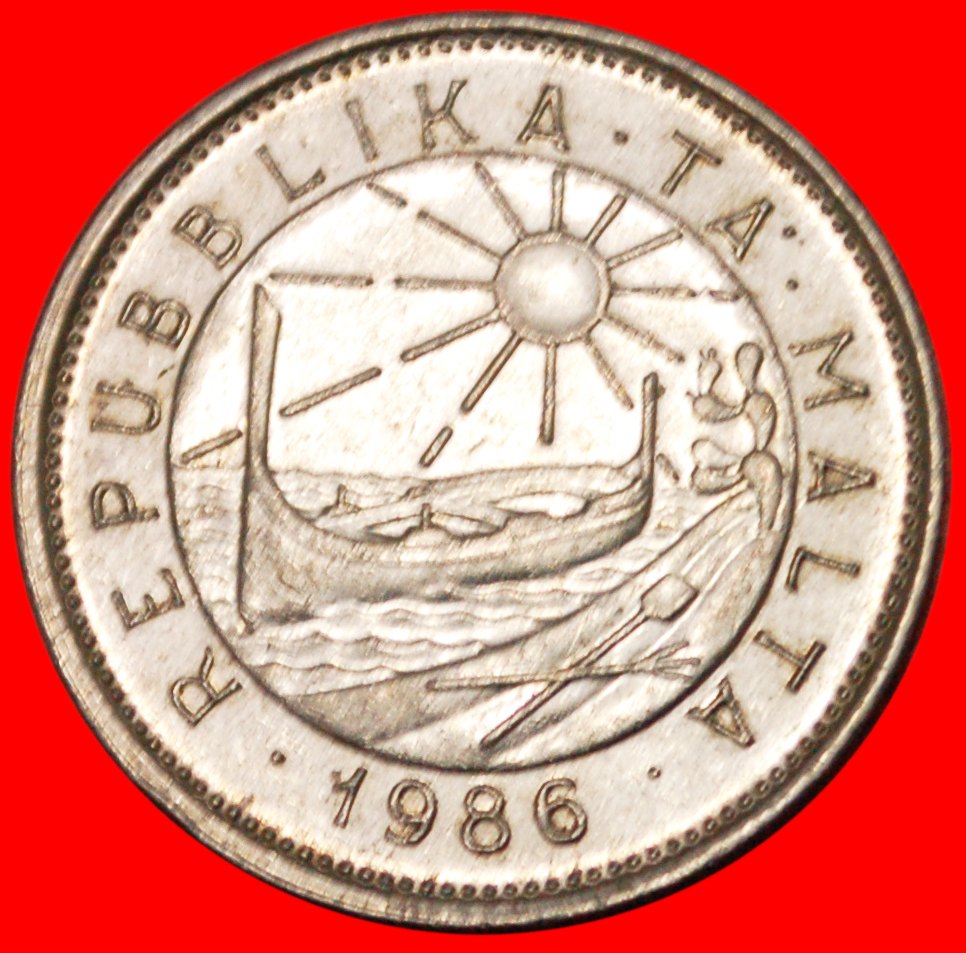 * SUN AND BOAT: MALTA 25 CENTS 1986! LOW START ★ NO RESERVE!   