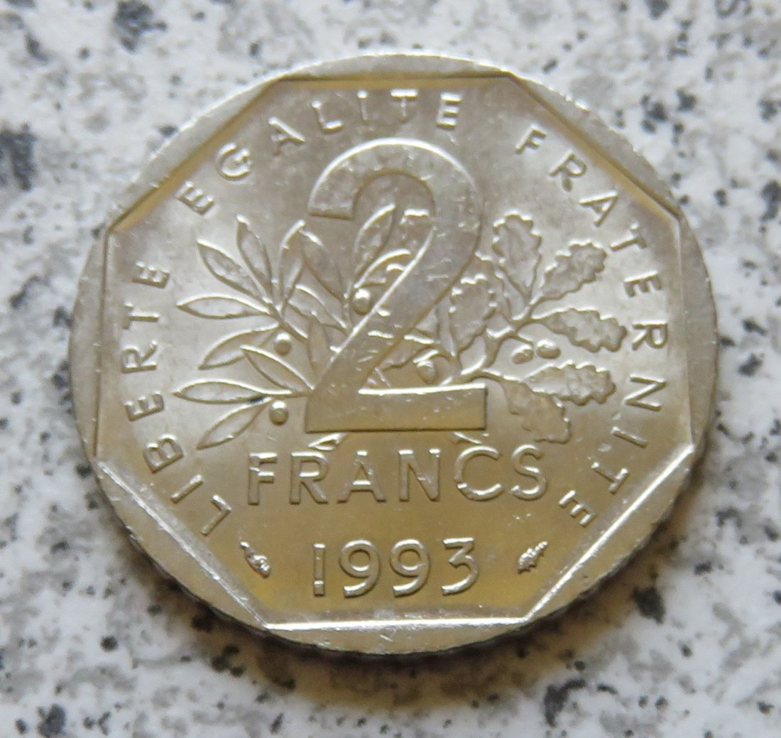  Frankreich 2 Francs 1993   