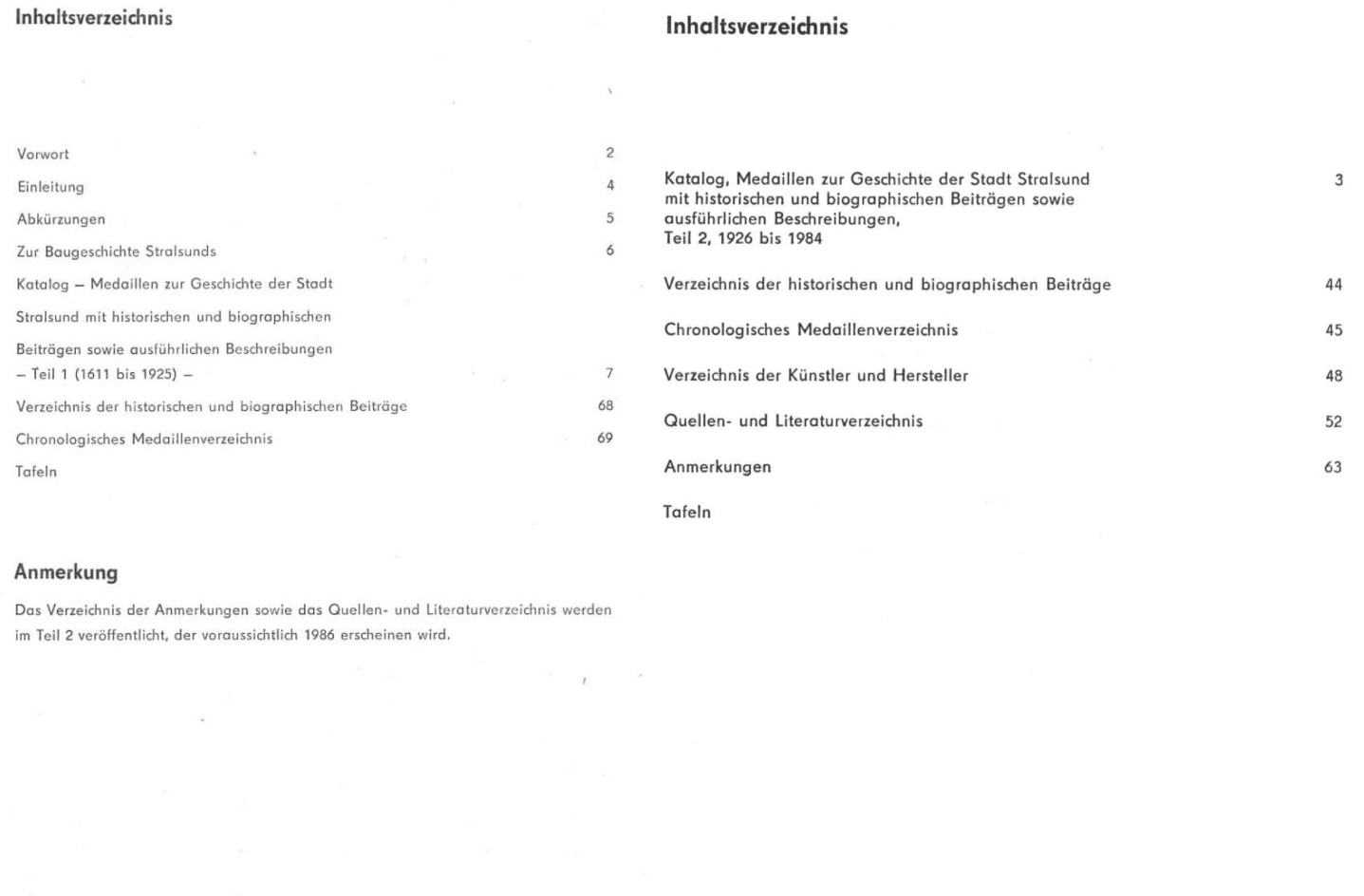  DDR Numismatische Hefte 16 (1985) Endrußeit - Medaillen zur Geschichte der Stadt Stralsund 1611-1984   