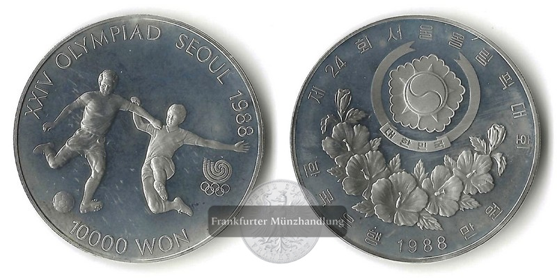  Süd-Korea  10000 Won  1988   Olympics Seoul '88   FM-Frankfurt  Feinsilber: 31,1g   