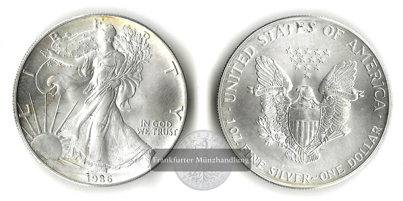  USA  1 Dollar  1986 American Eagle  FM-Frankfurt   Feinsilber: 31,1g   