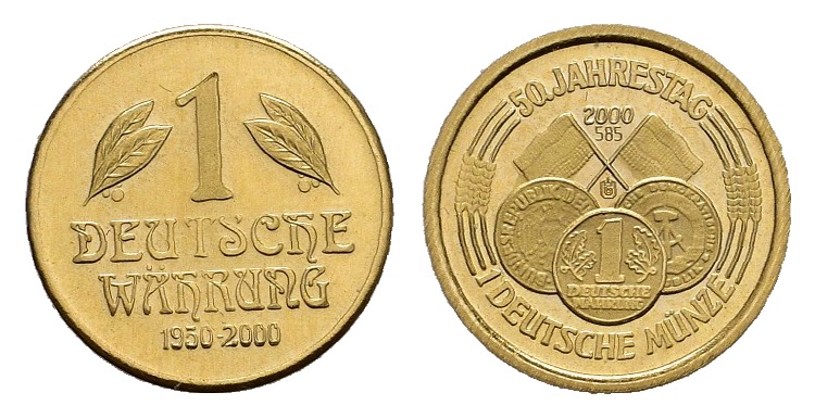 PEUS 7835 BRD 0,3 g Feingold (585). 50 Jahre BRD Medaille 1 Mark GOLD o.J. Proof