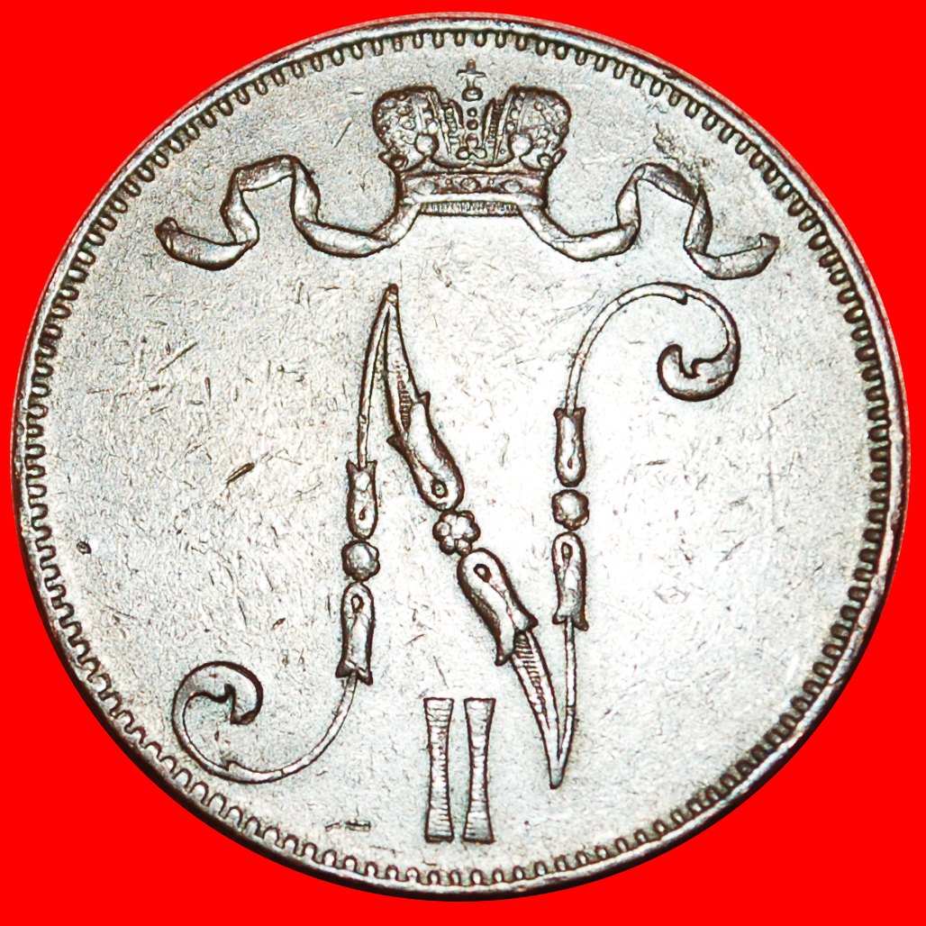  * NIKOLAUS II. (1894-1917): FINNLAND (russland, künftig die UdSSR) ★ 5 PFENNIG 1896! OHNE VORBEHALT!   