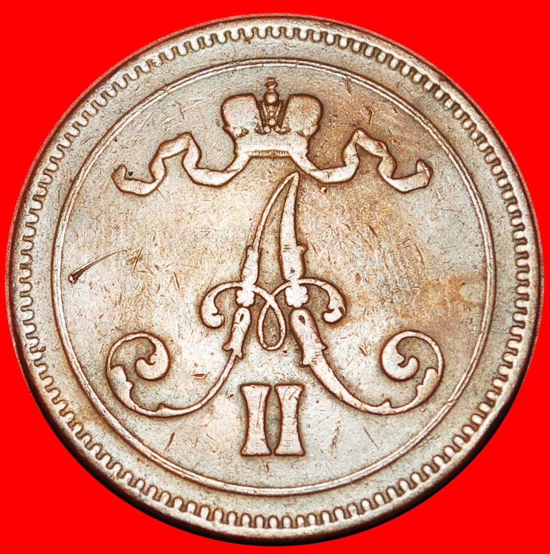  * ALEXANDER II. (1855-1881): FINNLAND (russland, künftig die UdSSR)★ 10 PFENNIG 1865★OHNE VORBEHALT!   