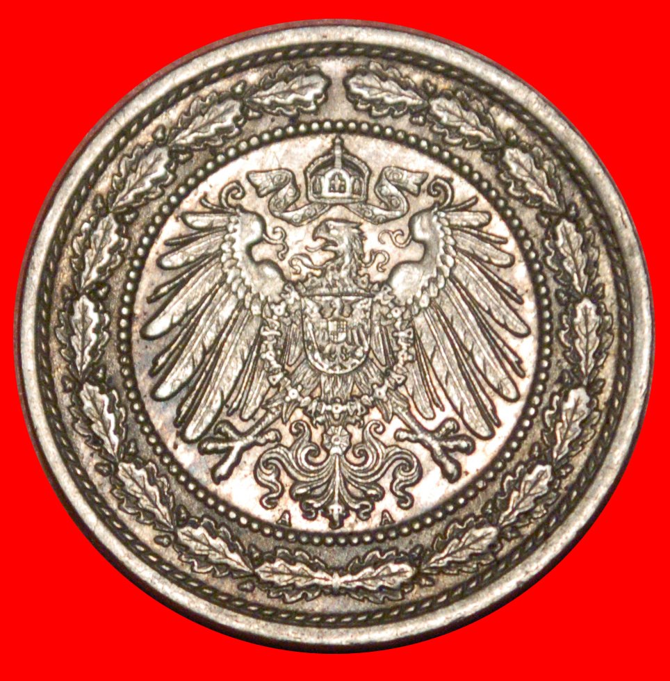  * EAGLE (1890-1892): GERMANY ★ 20 PFENNIG 1892A! WILLIAM II (1888-1918) RARE★LOW START ★ NO RESERVE!   