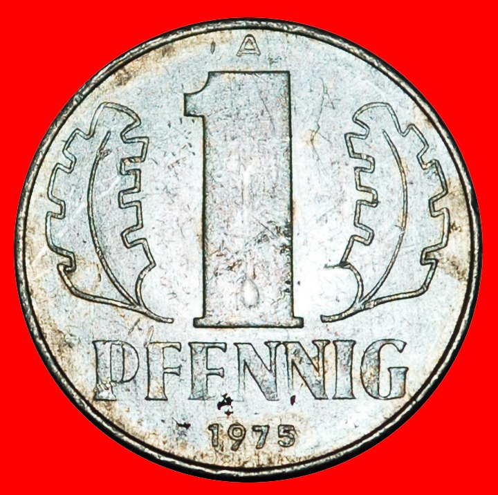  * HAMMER AND COMPASS (1960-1990): GERMANY ★ 1 PFENNIG 1975A! DISCOVERY COIN!★LOW START ★ NO RESERVE!   
