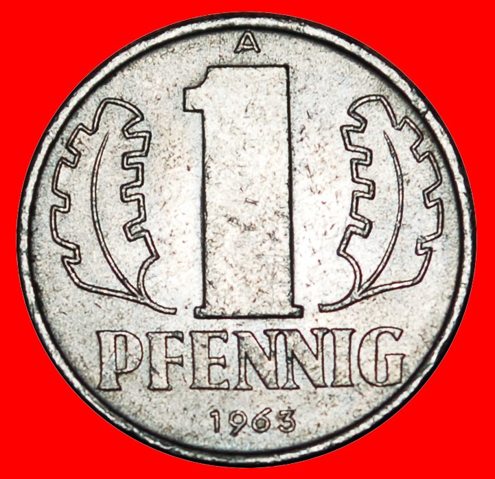  * HAMMER AND COMPASS (1960-1990): GERMANY ★ 1 PFENNIG 1963A! DISCOVERY COIN!★LOW START ★ NO RESERVE!   