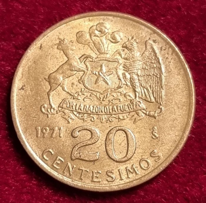  5607(8) 20 Centesimos (Chile) 1971 in vz .......................................... von Berlin_coins   