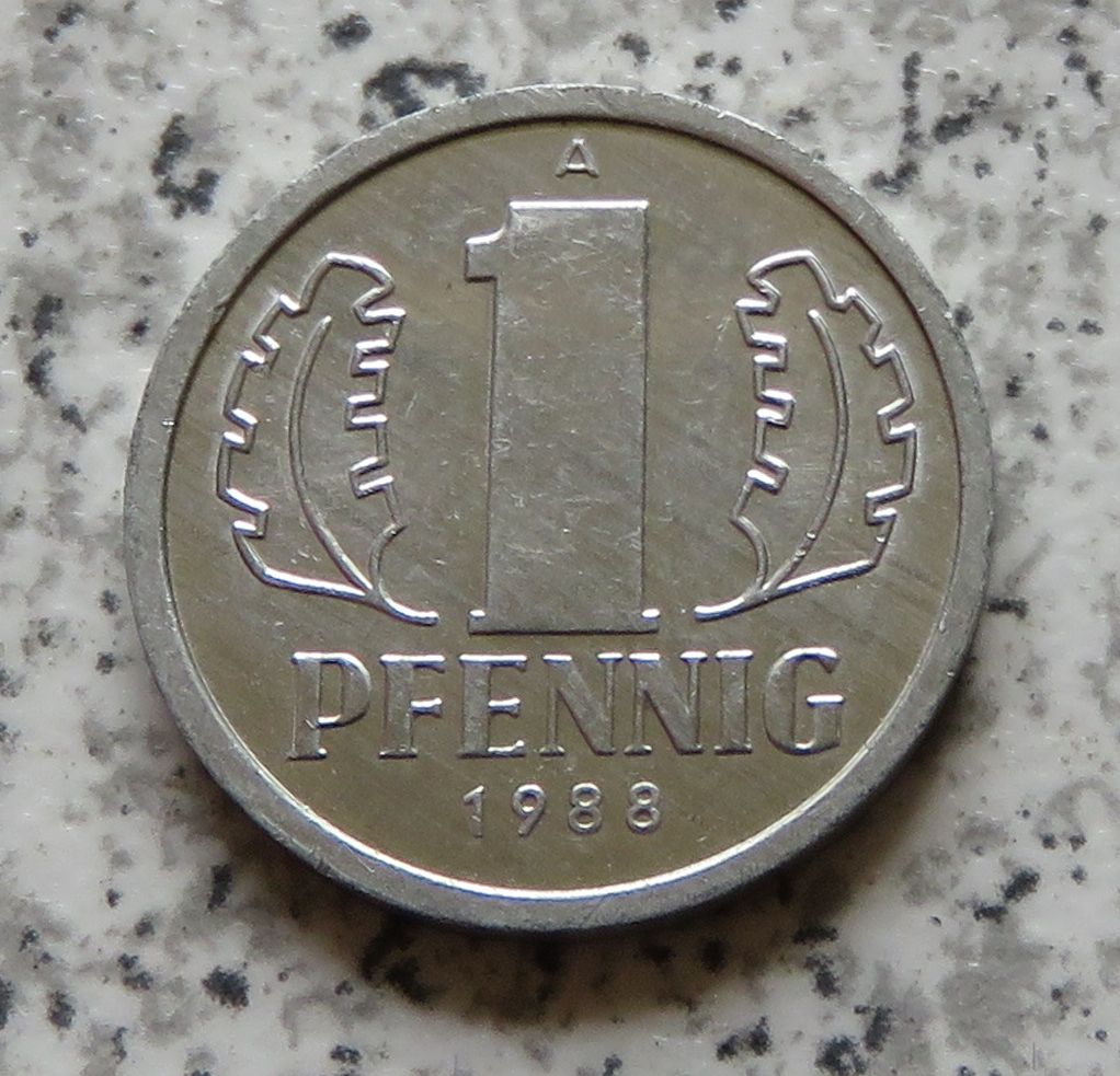  DDR 1 Pfennig 1988, besser   