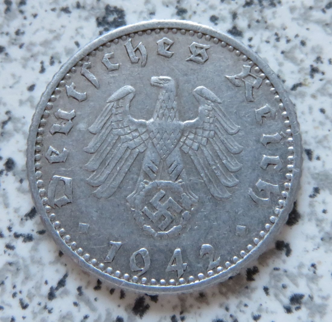  Drittes Reich 50 Reichspfennig 1942 A, besser   