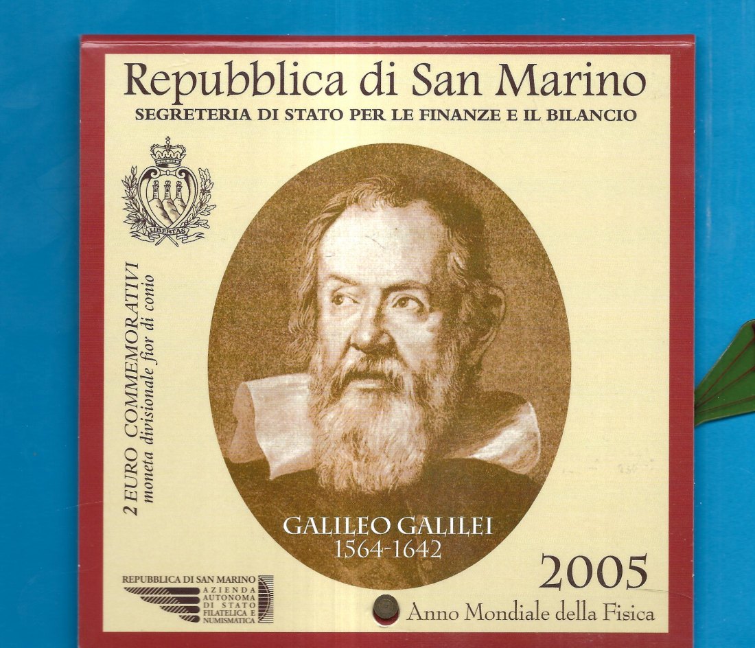  San Marino 2 Euro Gedenkmünze 2005  Galileo Galilei   OVP Top Frank Maurer Koblenz J839   