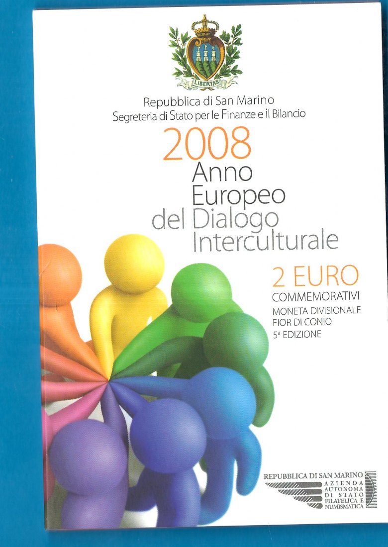  San Marino 2 Euro Gedenkmünze 2008 Dialog  OVP Top Frank Maurer Koblenz J842   