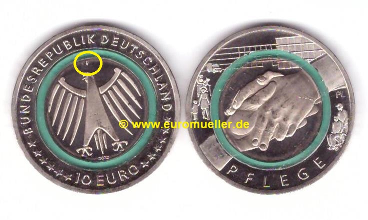 Deutschland 10 Euro Gedenkmünze 2022 -F-...Pflege   