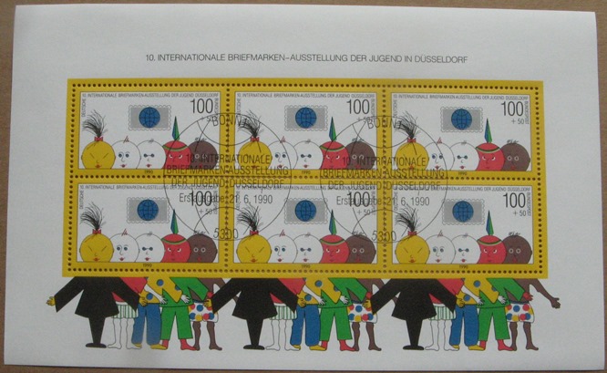  1990, Germany, philatelic sheet: 10th International Stamp Exhibition for the Youth-Düsseldorf,MNH   