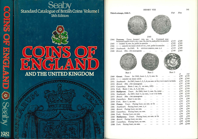  P. Seaby & P.F. Purvey; Coins of England and the United Kingdom; 18th Edition; London 1981   