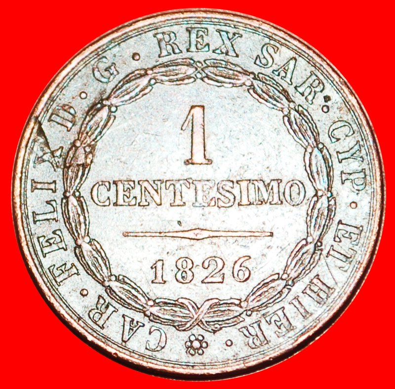  * EMILIA: ITALY ★ 1 CENTESIM0 1826 UNITED PROVINCES OF CENTRAL ITALY!  RARE! LOW START ★ NO RESERVE!   