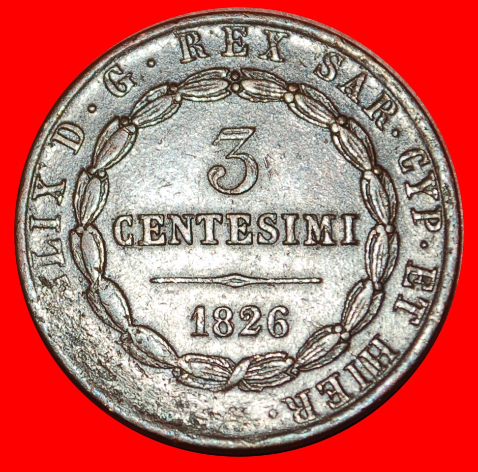 Ⰶ EMILIA: ITALIEN ★3 CENTESIMI 1826 VEREINIGTE PROVINZEN VON MITTELITALIEN! RARITÄT! OHNE VORBEHALT!
