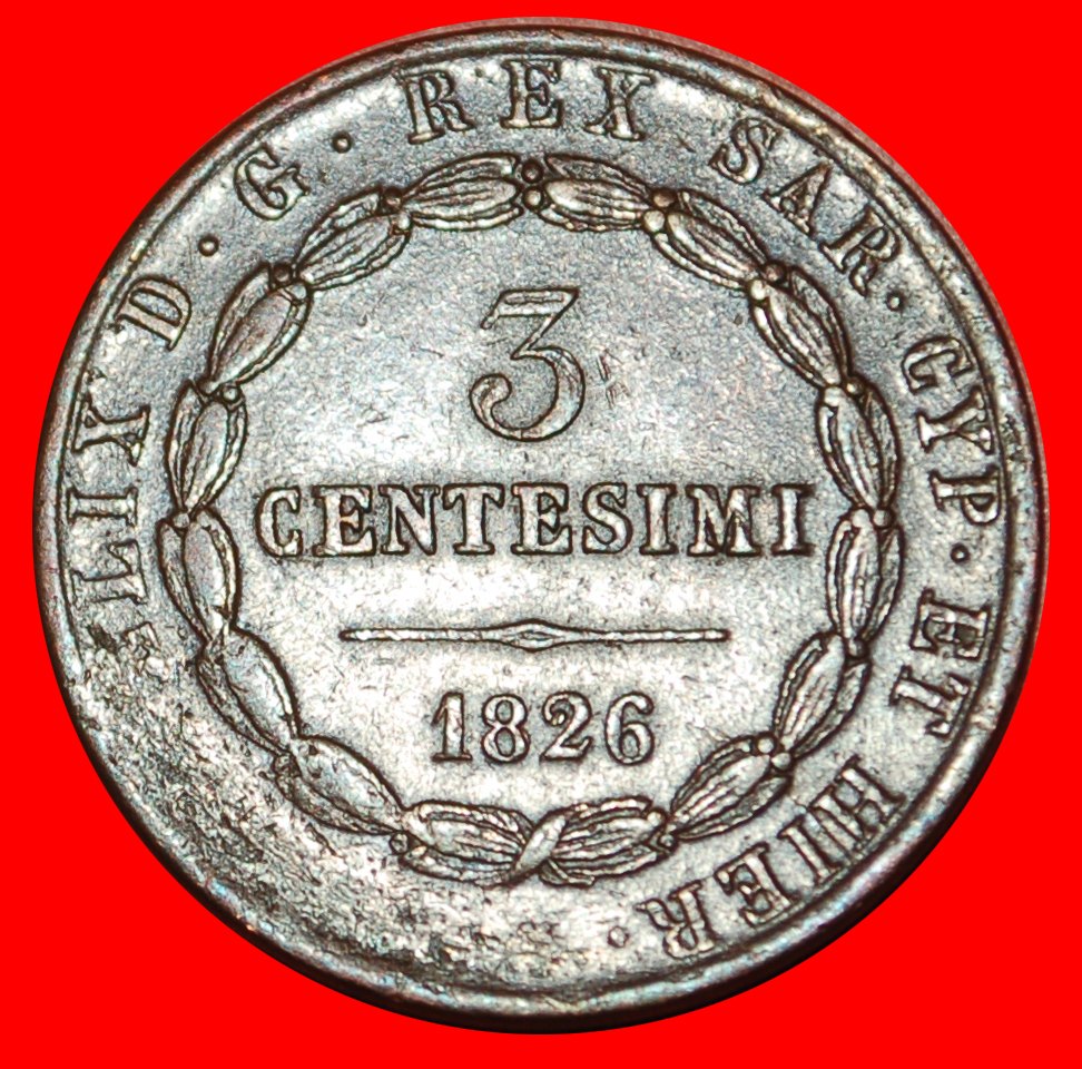  * EMILIA: ITALY ★ 3 CENTESIMOS 1826 UNITED PROVINCES OF CENTRAL ITALY! RARE★ LOW START ★ NO RESERVE!   