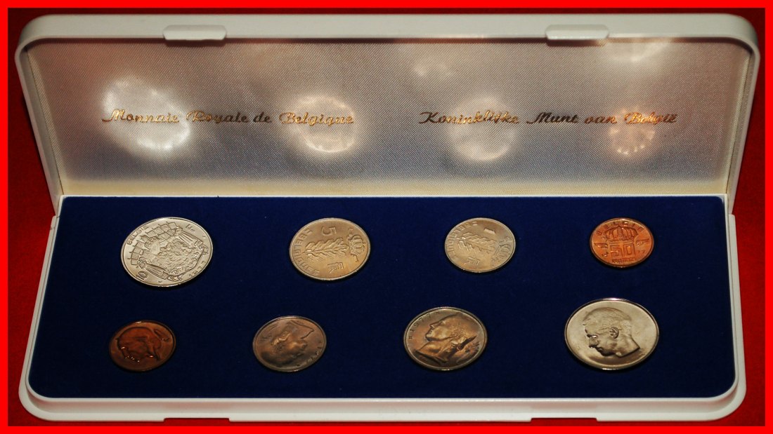* BAUDOUIN I (1951-1993): BELGIUM ★ FDC MINT SET 1977 (8 COINS)!★LOW START ★ NO RESERVE!