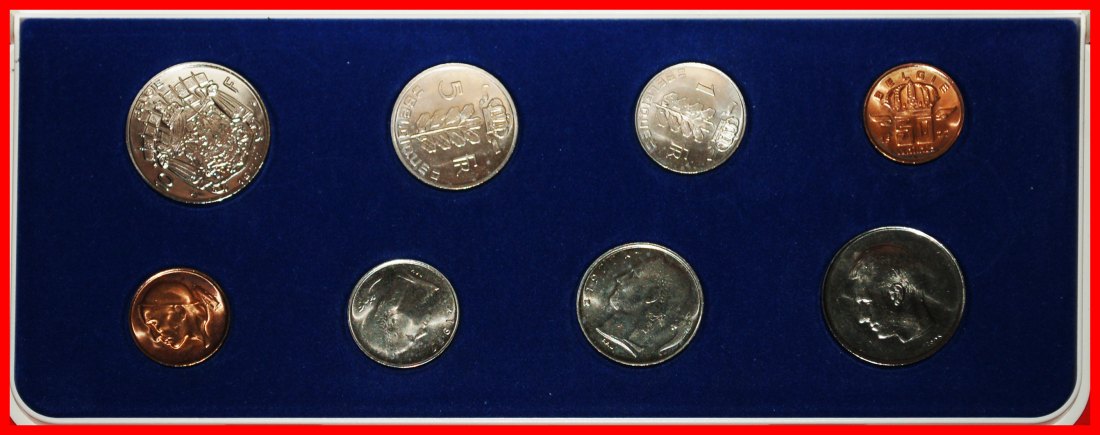  * BAUDOUIN I (1951-1993): BELGIUM ★ FDC MINT SET 1977 (8 COINS)!★LOW START ★ NO RESERVE!   